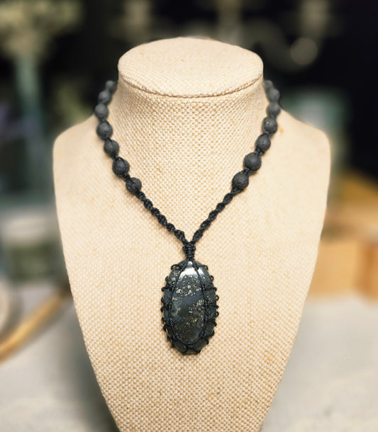 Marcasite Macrame Necklace
