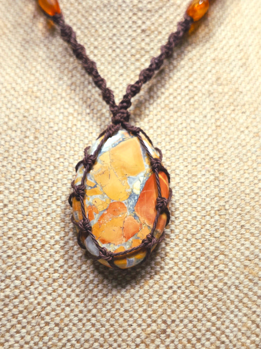 Malingo Jasper Macrame Necklace